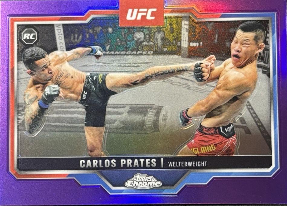 Carlos Prates 2025 Topps Chrome UFC Base #40 Purple Refractor