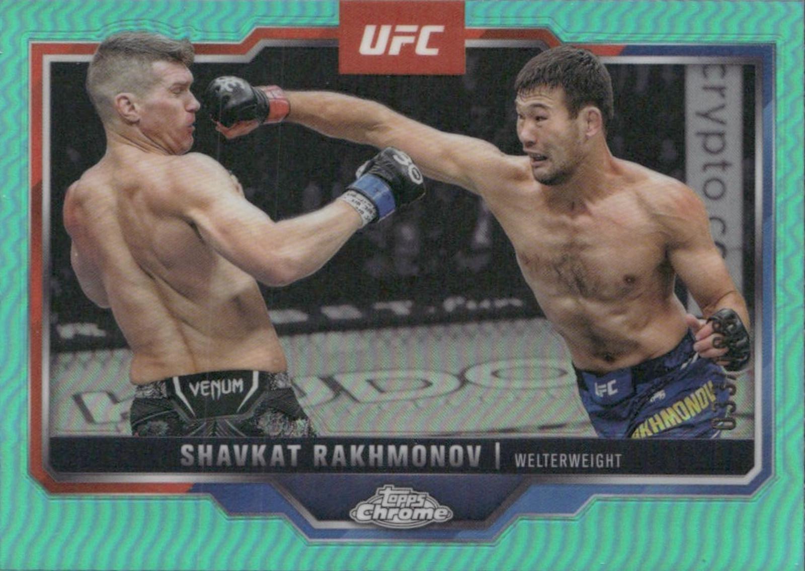 Shavkat Rakhmonov 2025 Topps Chrome UFC Base #125 Aqua Refractor
