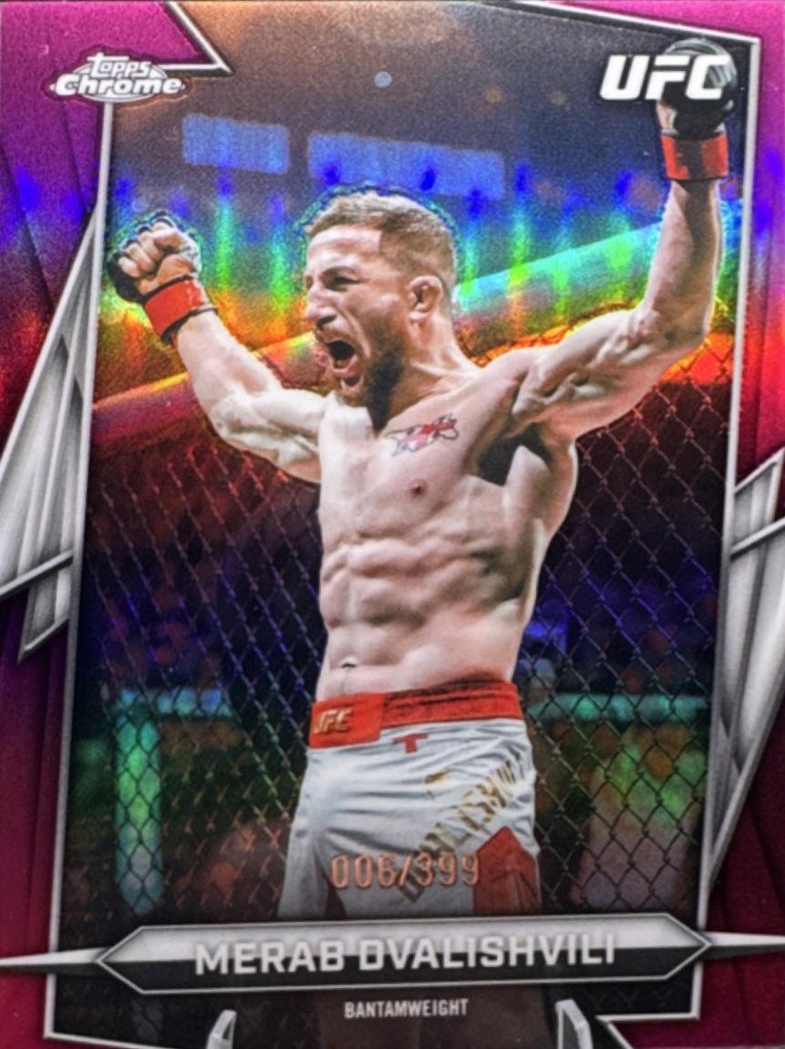 Merab Dvalishvili 2026 Topps Chrome UFC Base #50 Magenta Refractor