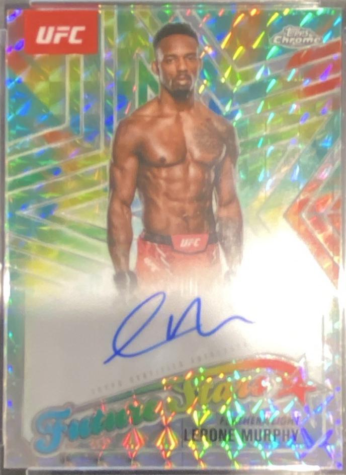 Lerone Murphy 2025 Topps Chrome UFC Future Stars Autographs #FSA-LM Geometric Aqua Refractor
