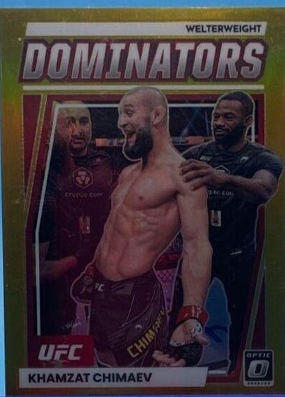 Khamzat Chimaev 2023 Panini Donruss Optic UFC Dominators #11 Gold