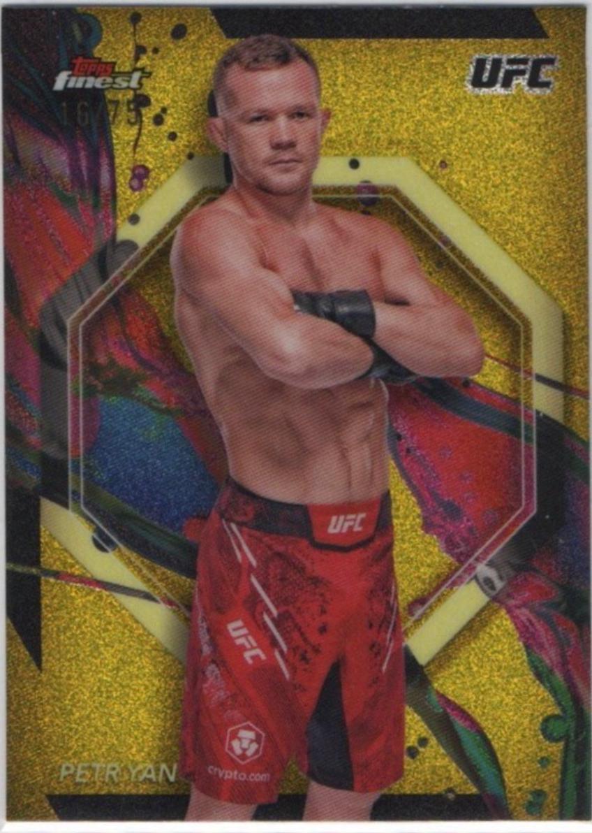 Petr Yan 2024 Topps Finest UFC Base Common #46 Yellow Glitter Refractor