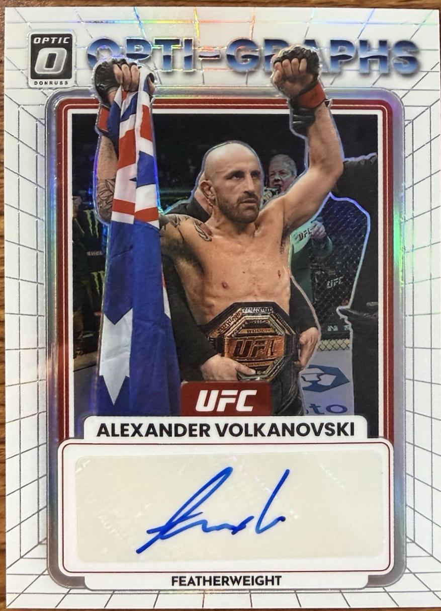 Alexander Volkanovski 2023 Panini Donruss Optic UFC Opti-Graphs #14 Green Autograph