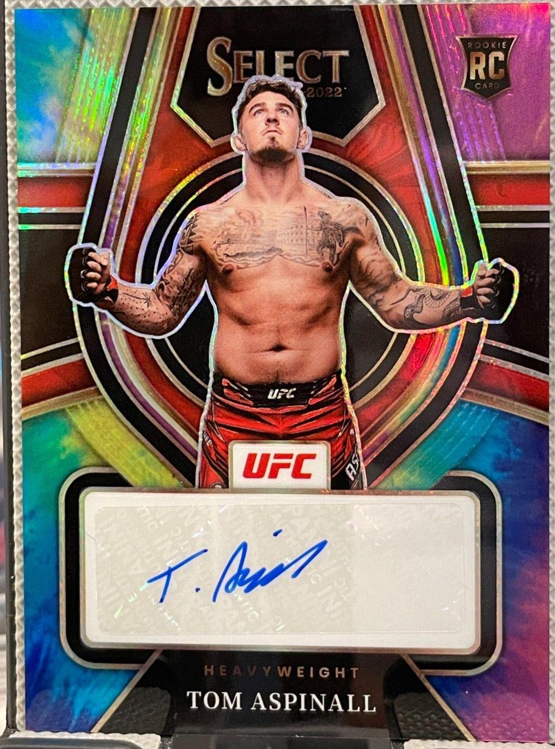 Tom Aspinall 2022 Panini Select UFC Rookie Signatures #1 Tie Dye