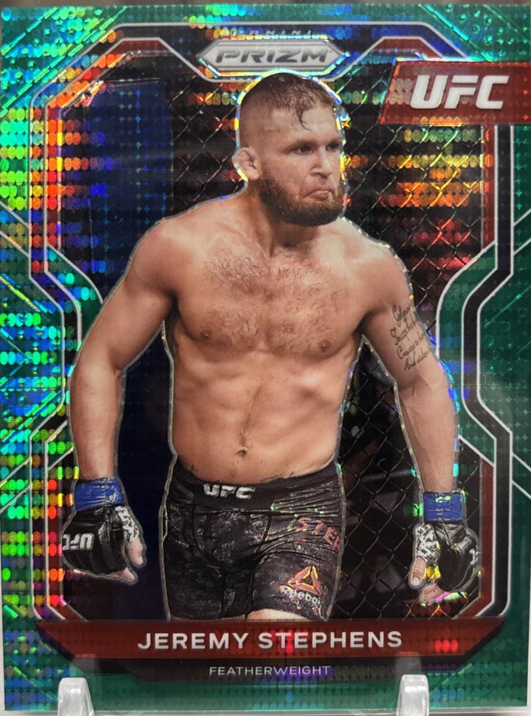 Jeremy Stephens 2021 Panini Prizm UFC Base #54 Green Pulsar
