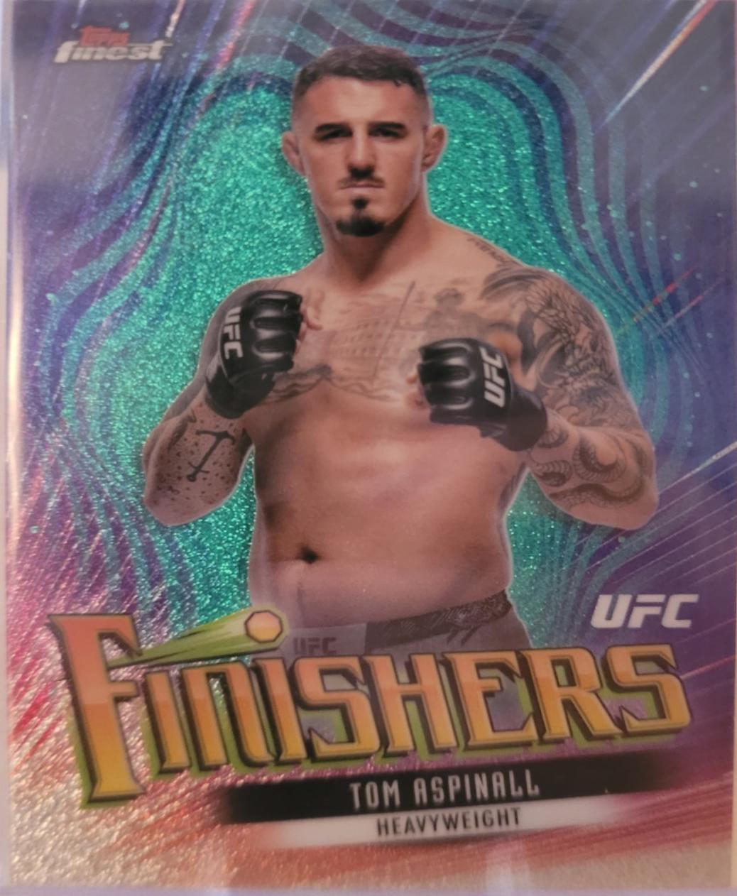 Tom Aspinall 2024 Topps Finest UFC Finishers #FIN-6 Aqua Glitter Refractor