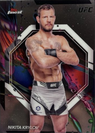 Nikita Krylov 2024 Topps Finest UFC Base Common #30 Purple Checkerboard Refractor