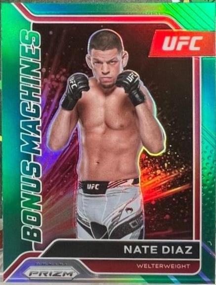 Nate Diaz 2022 Panini Prizm UFC Bonus Machines #25 Green