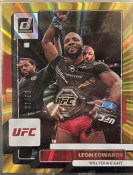 Leon Edwards 2023 Panini Donruss UFC Base #194 Gold Laser