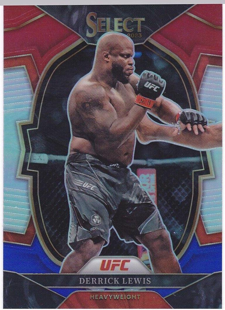 Derrick Lewis 2023 Panini Select UFC Concourse #72 Red Blue Prizm