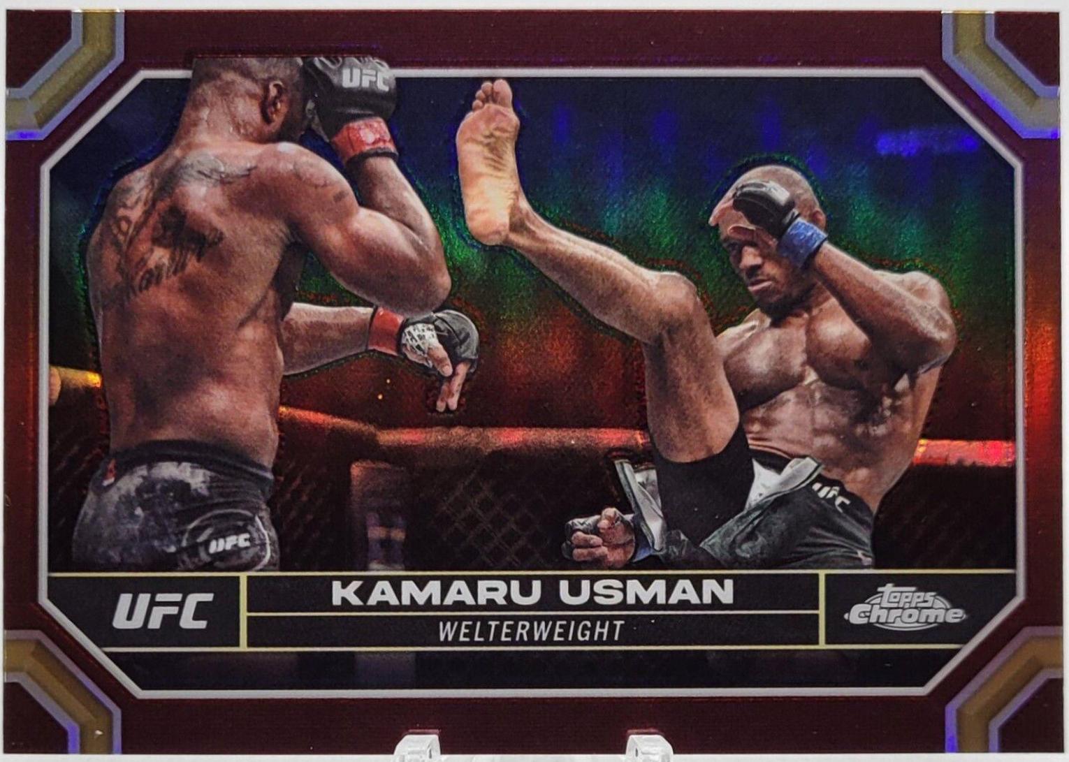 Kamaru Usman 2024 Topps Chrome UFC Base #108 Magenta Refractor