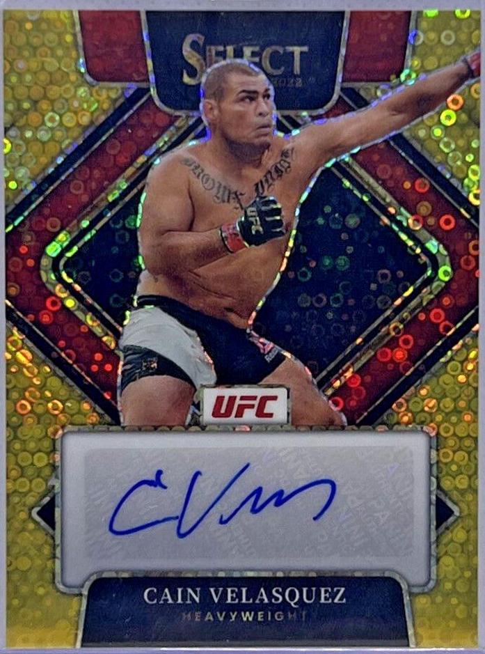 Cain Velasquez 2022 Panini Select UFC Signatures #23 Gold Disco
