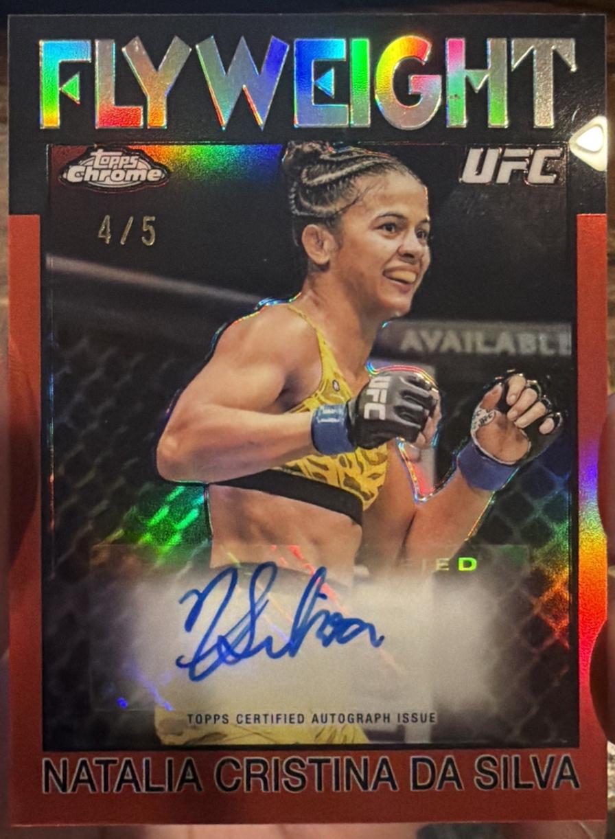 Natalia Silva 2026 Topps Chrome UFC 1986 Topps Signatures #86S-NS Red Refractor