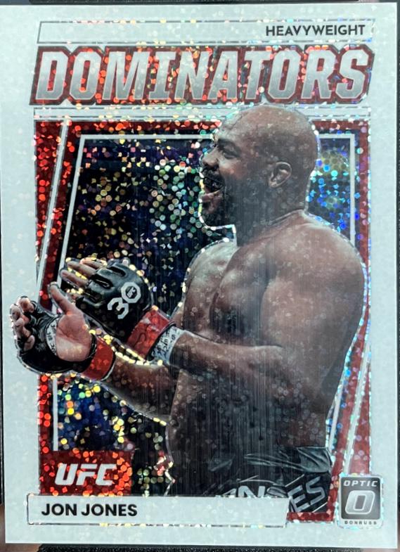 Jon Jones 2023 Panini Donruss Optic UFC Dominators #9 White Sparkle
