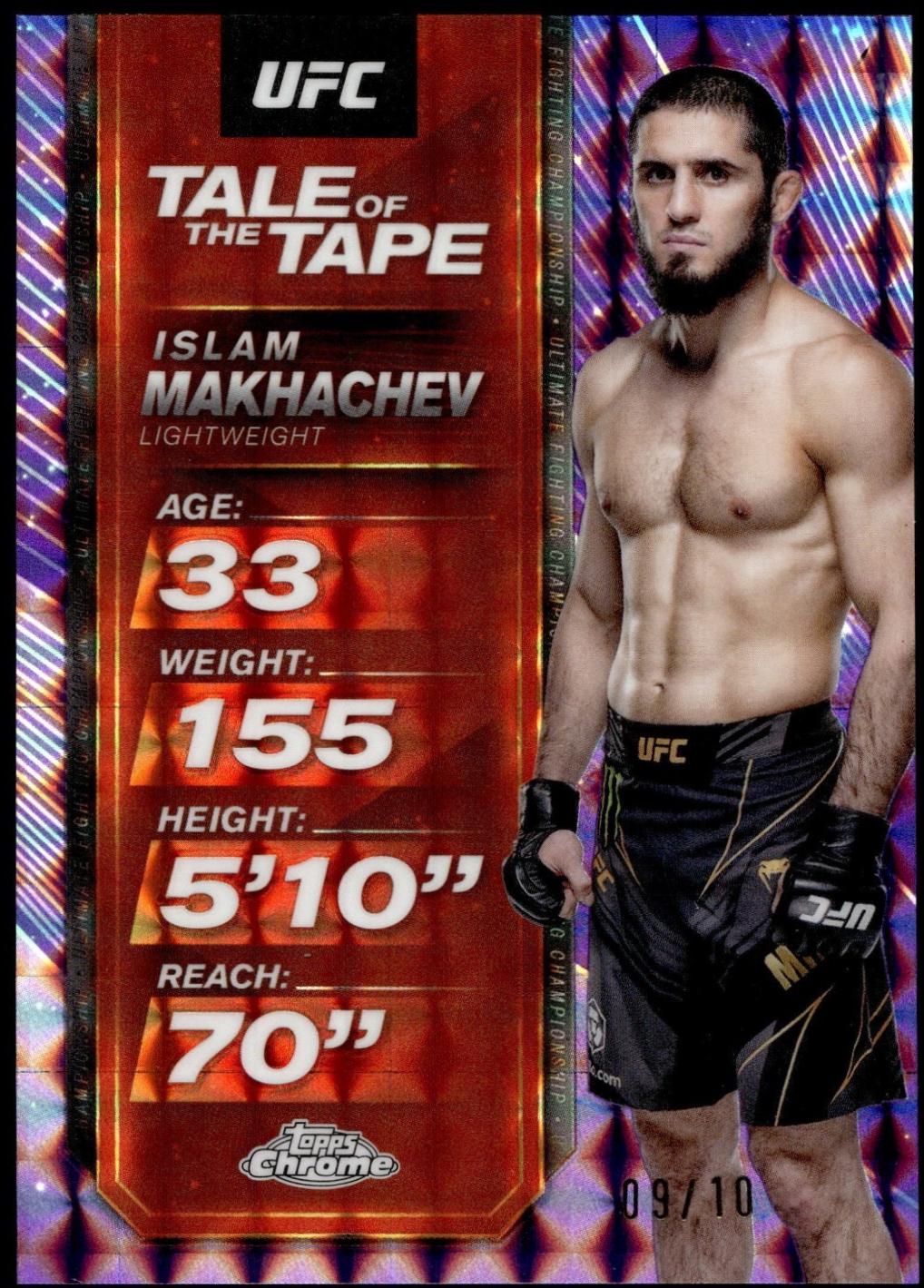 Islam Makhachev 2025 Topps Chrome UFC Tale of the Tape #TTT-21 Geometric Purple Refractor