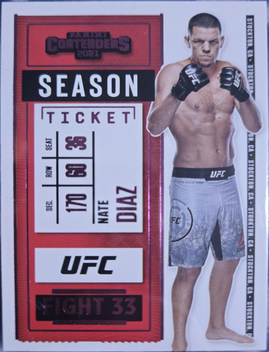 Nate Diaz 2021 Panini Chronicles UFC Base Contenders Season Ticket #6 Red