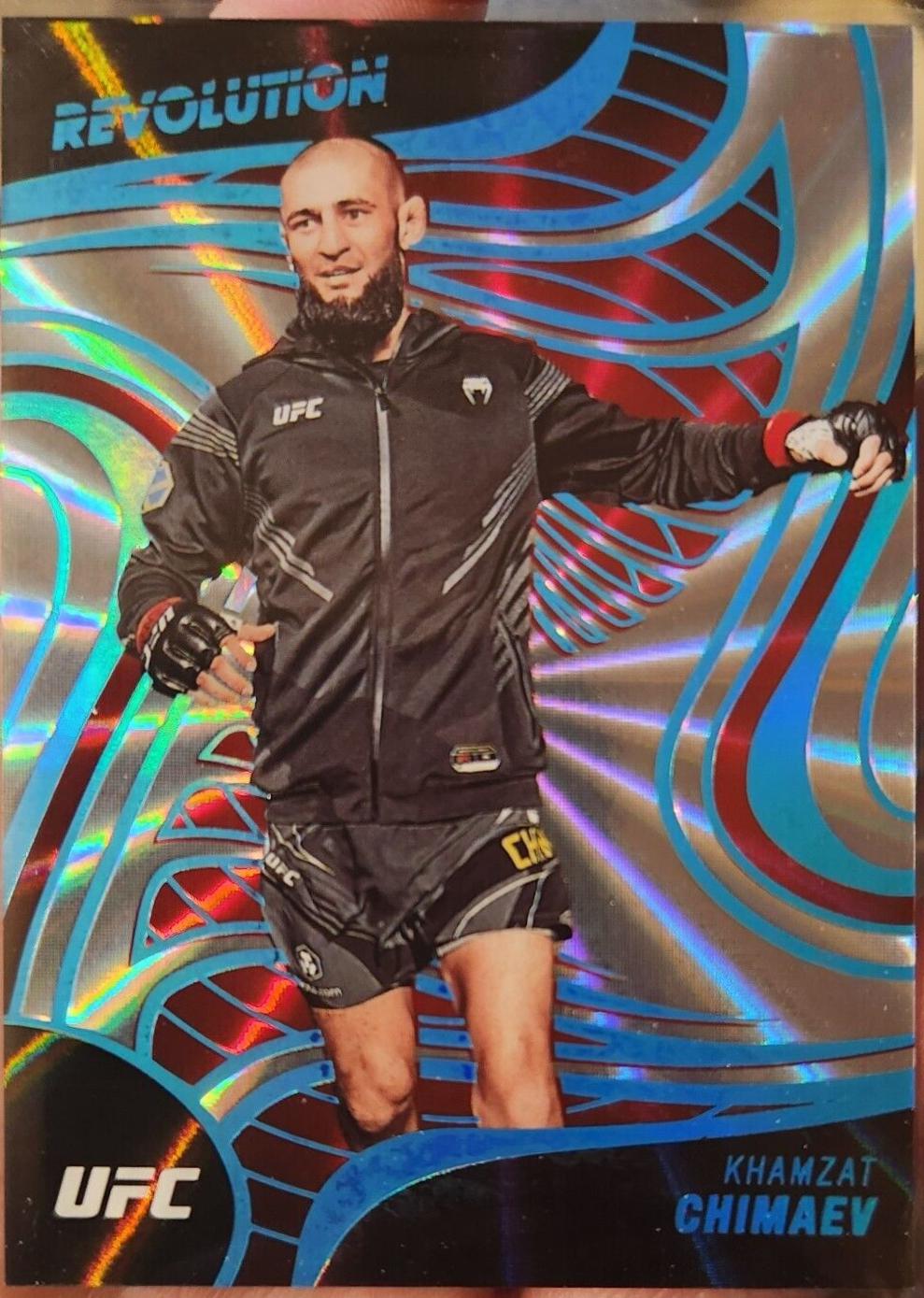 Khamzat Chimaev 2023 Panini Chronicles UFC Revolution #5 Sunburst