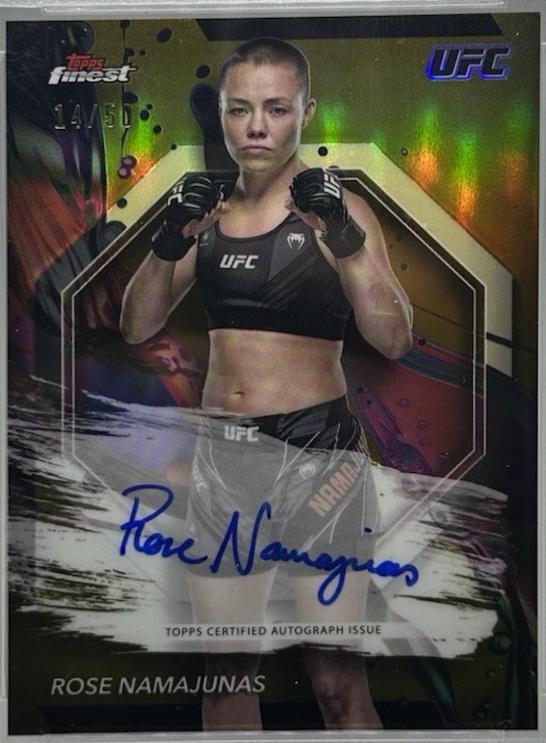 Rose Namajunas 2024 Topps Finest UFC Finest Autographs #FA-RNS Gold Refractor