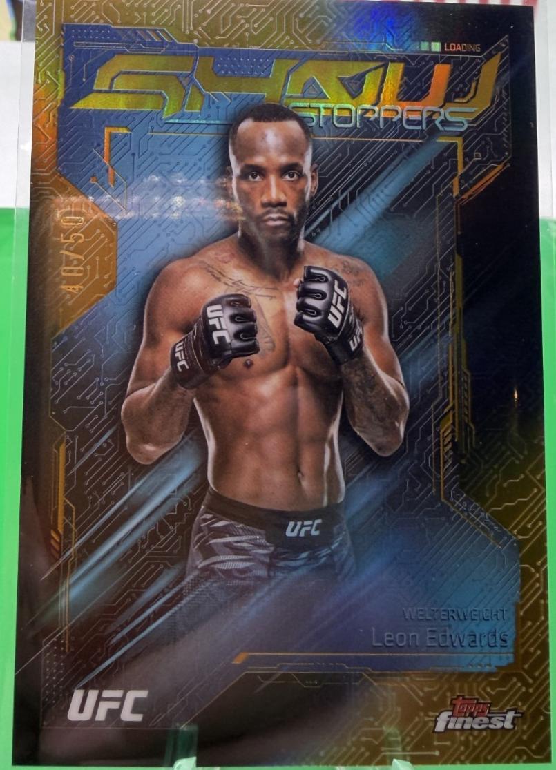 Leon Edwards 2025 Topps Finest UFC Showstoppers #SS-24 Gold Refractor