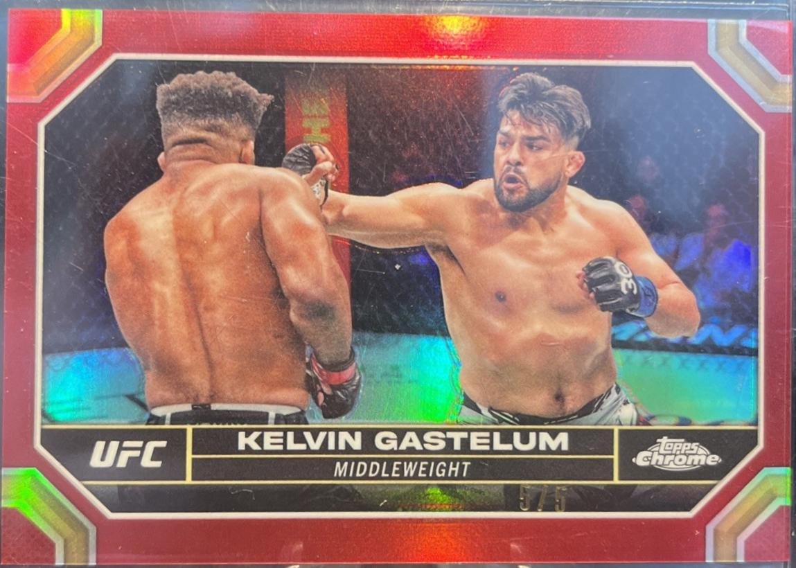 Kelvin Gastelum 2024 Topps Chrome UFC Base #110 Red Refractor