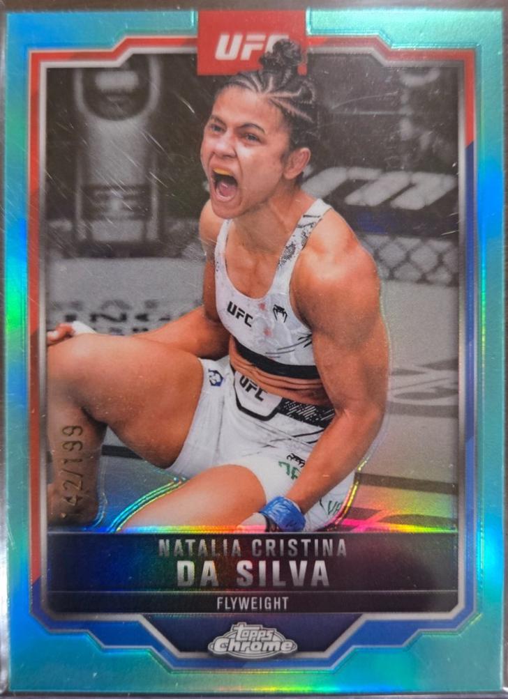 Natalia Silva 2025 Topps Chrome UFC Base #82 Aqua Refractor