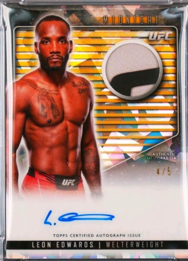 Leon Edwards 2024 Topps Midnight UFC Relic Autographs #RCA-LES Daybreak