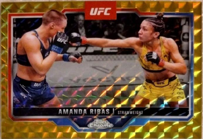 Amanda Ribas 2025 Topps Chrome UFC Base #184 Gold Geometric Refractor