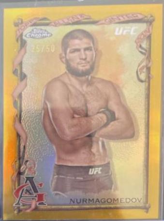Khabib Nurmagomedov 2024 Topps Chrome UFC Allen & Ginter #AAG-3 Gold Refractor