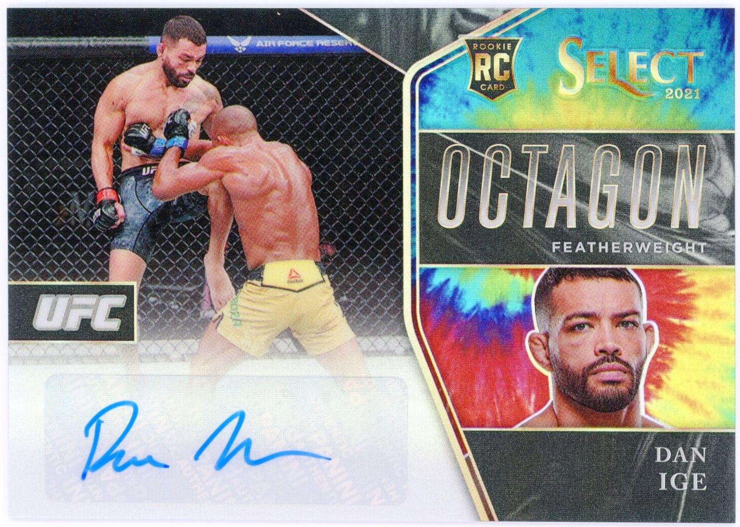 Dan Ige 2021 Panini Select UFC Octagon Action Signatures #38 Tie Dye Prizms