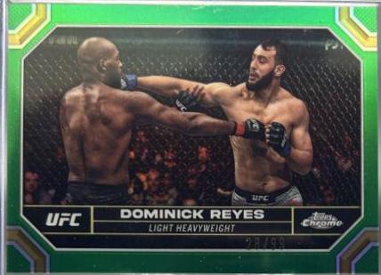Dominick Reyes 2024 Topps Chrome UFC Base #61 Green Refractor