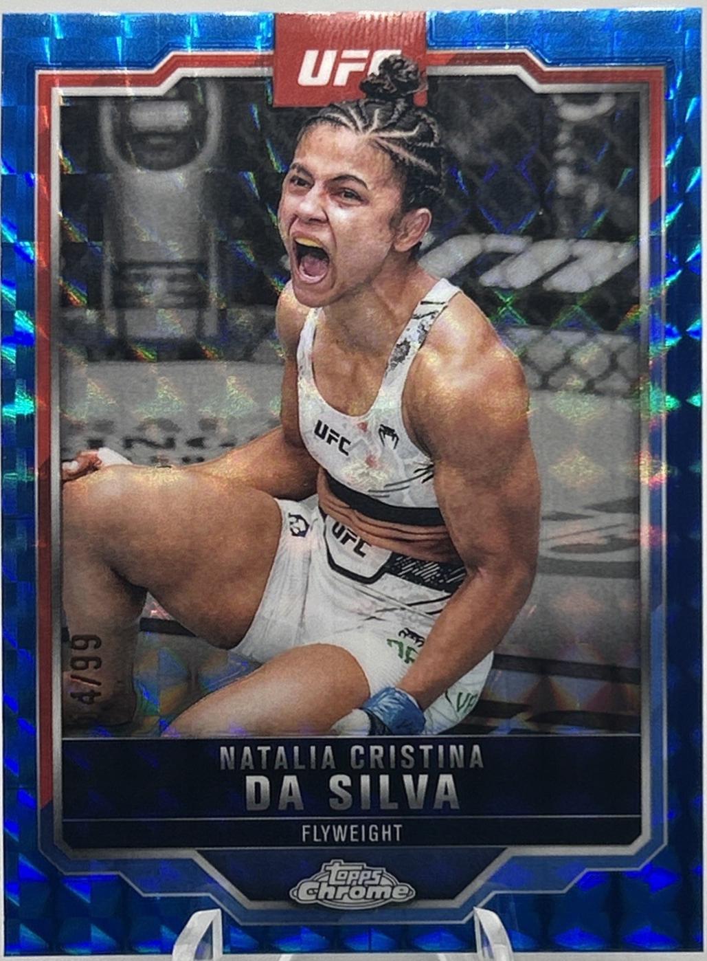 Natalia Silva 2025 Topps Chrome UFC Base #82 Blue Geometric Refractor