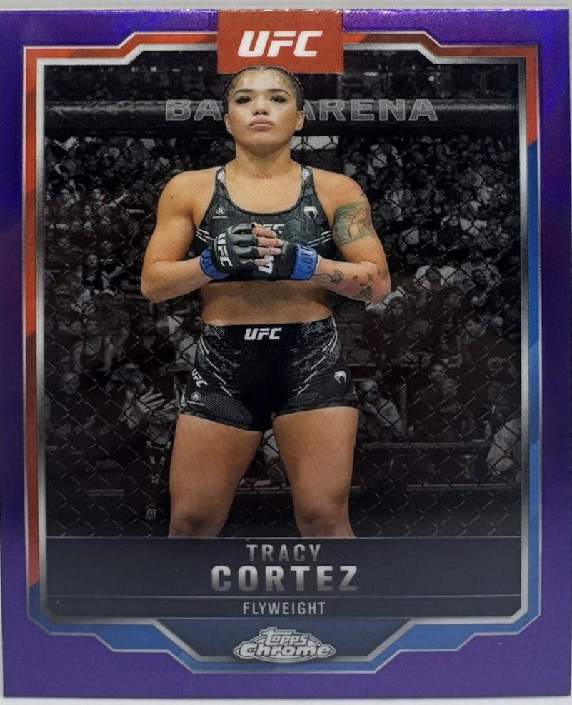 Tracy Cortez 2025 Topps Chrome UFC Base #134 Purple Refractor