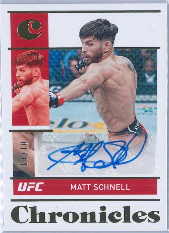 Matt Schnell 2022 Panini Chronicles UFC Chronicles Signatures #6 Gold