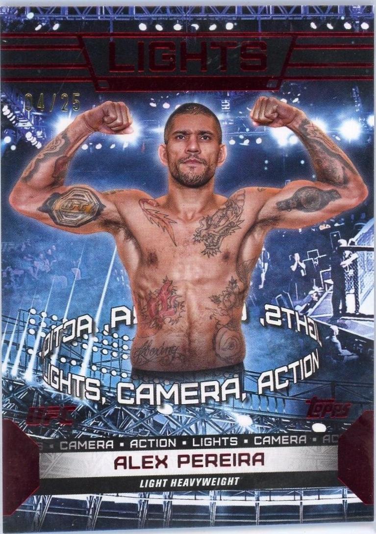 Alex Pereira 2024 Topps Knockout UFC Lights (Lights, Camera, Action) #LTS-11 Red