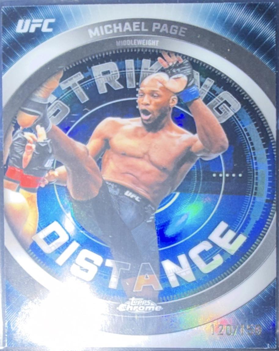 Michael Page 2026 Topps Chrome UFC Striking Distance #SD-24 Blue Refractor