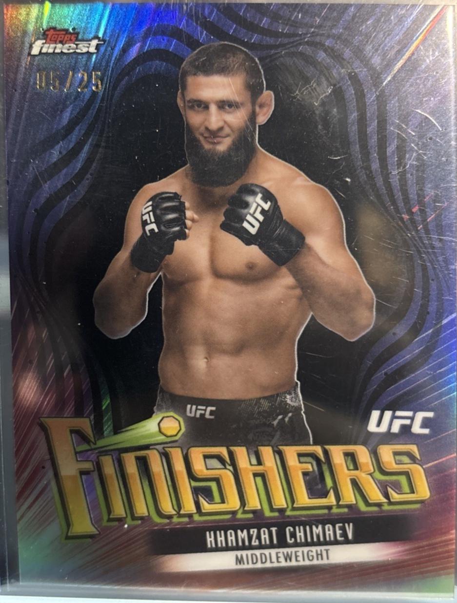 Khamzat Chimaev 2024 Topps Finest UFC Finishers #FIN-2 Black Refractor
