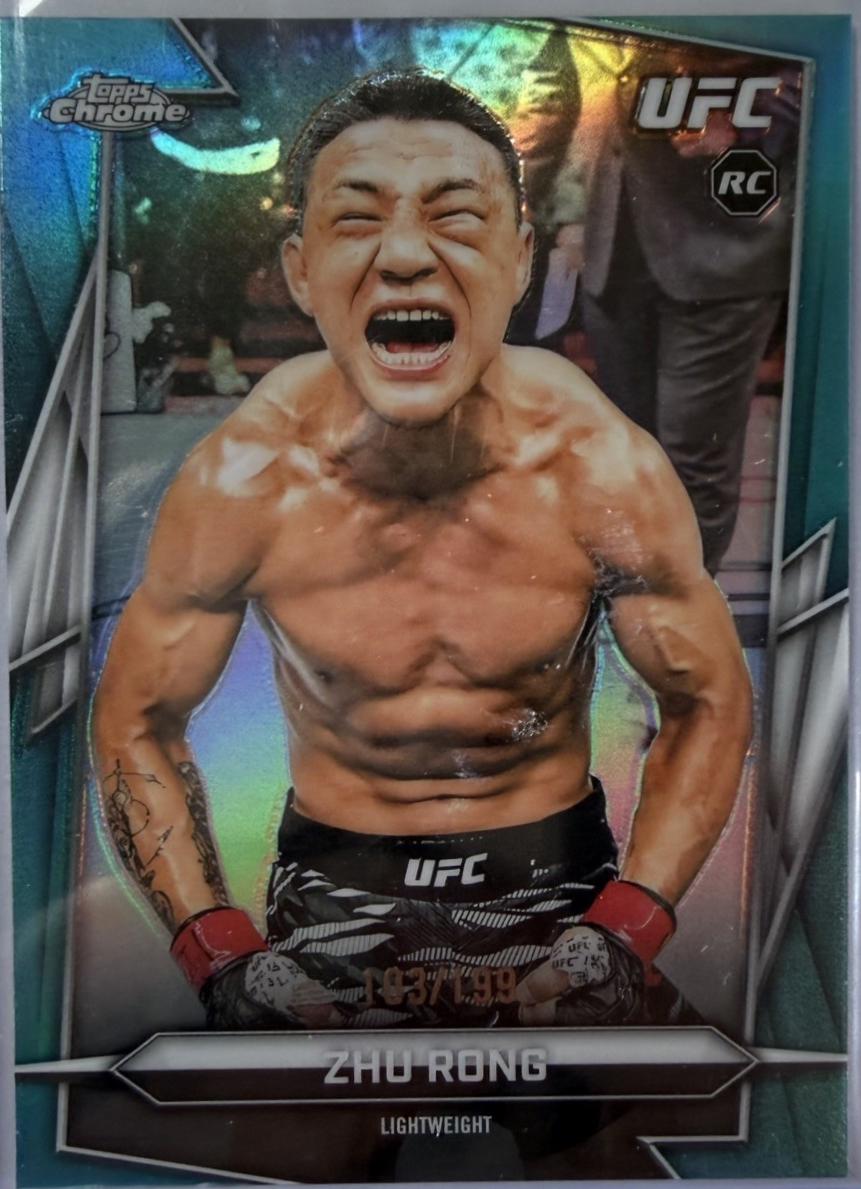 Zhu Rong 2026 Topps Chrome UFC Base #172 Aqua Refractor