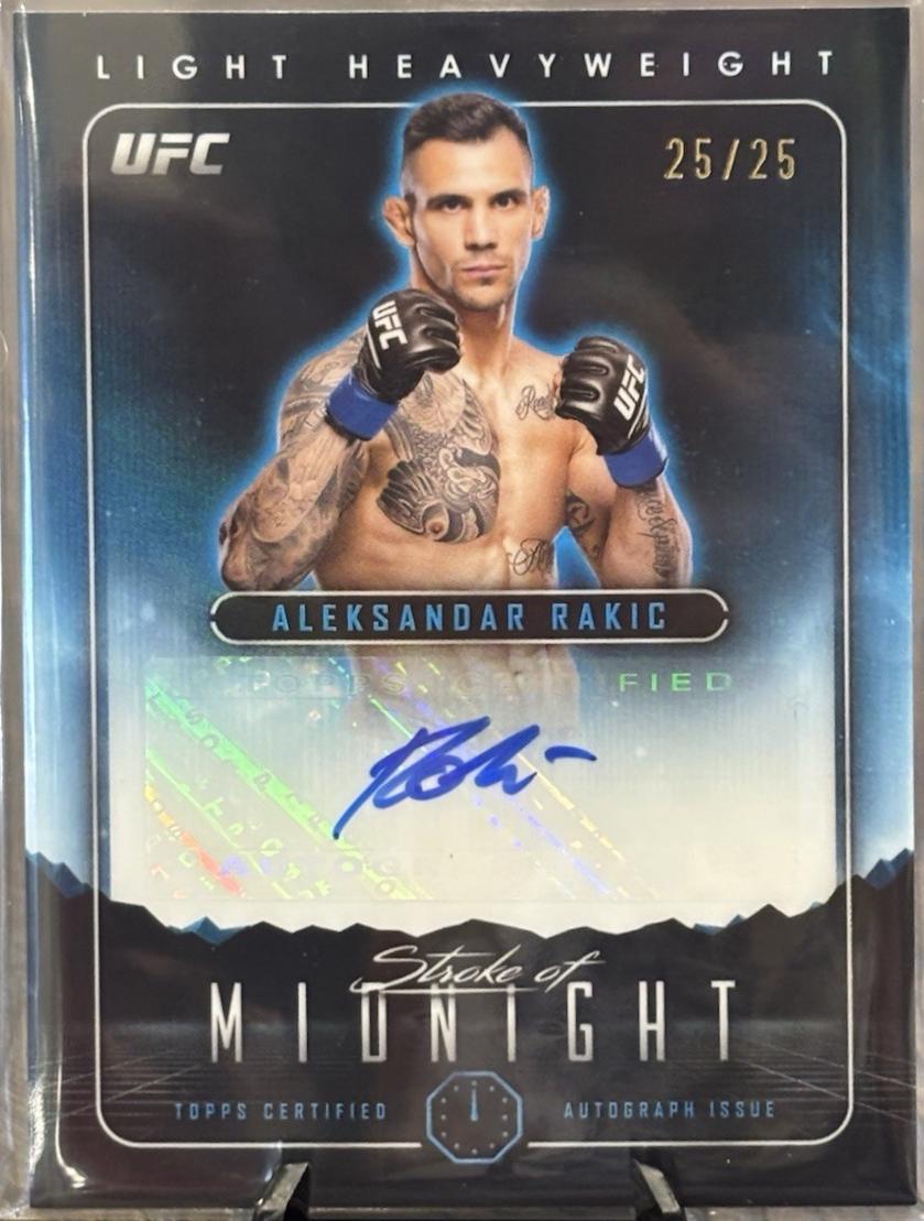 Aleksandar Rakic 2024 Topps Midnight UFC Stroke of Midnight Autographs #SMA-ARC Midnight