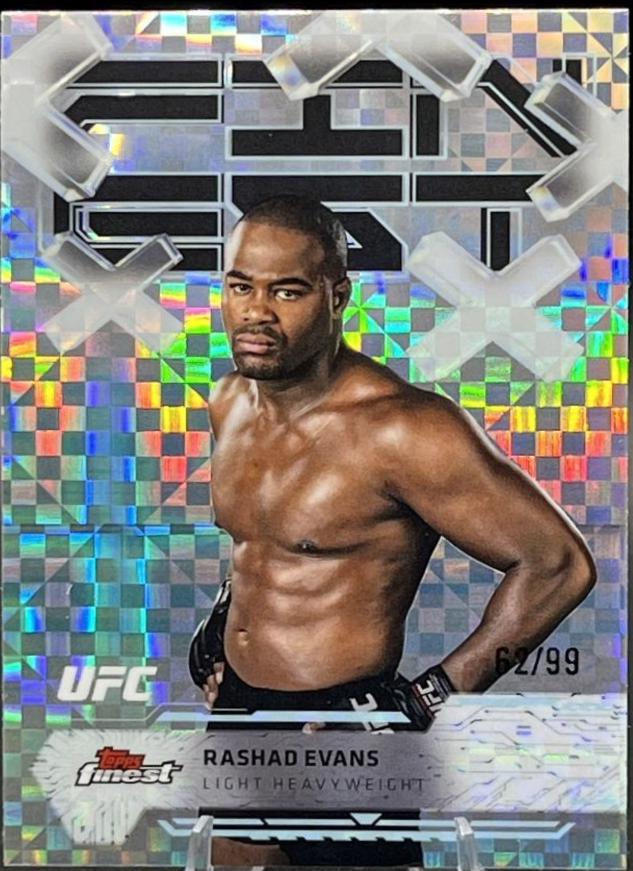 Rashad Evans 2025 Topps Finest UFC Base Common #86 Blue Checkerboard Refractor