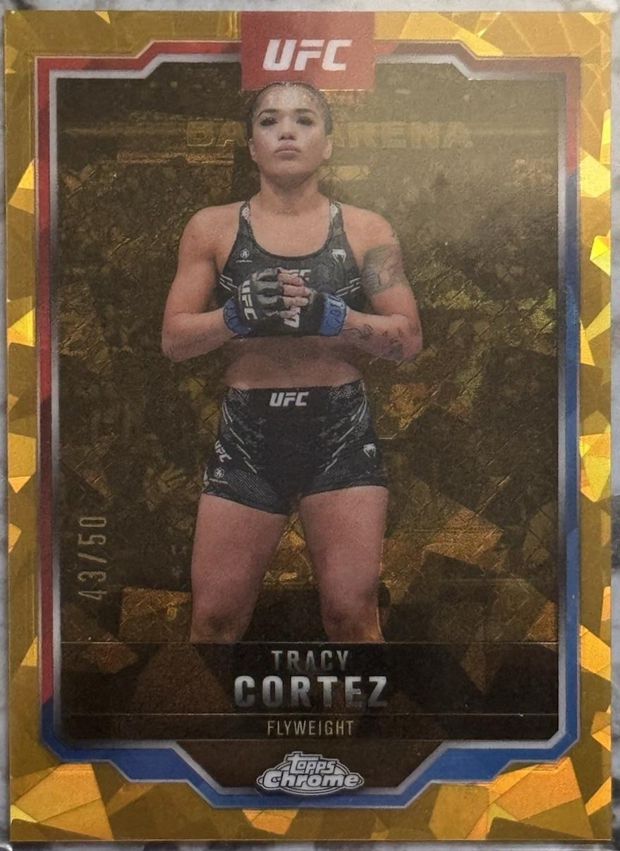 Tracy Cortez 2025 Topps Chrome UFC Base #134 Gold Geometric Refractor