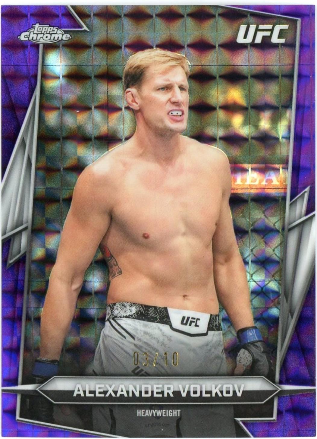 Alexander Volkov 2026 Topps Chrome UFC Base #12 Purple Geometric Refractor