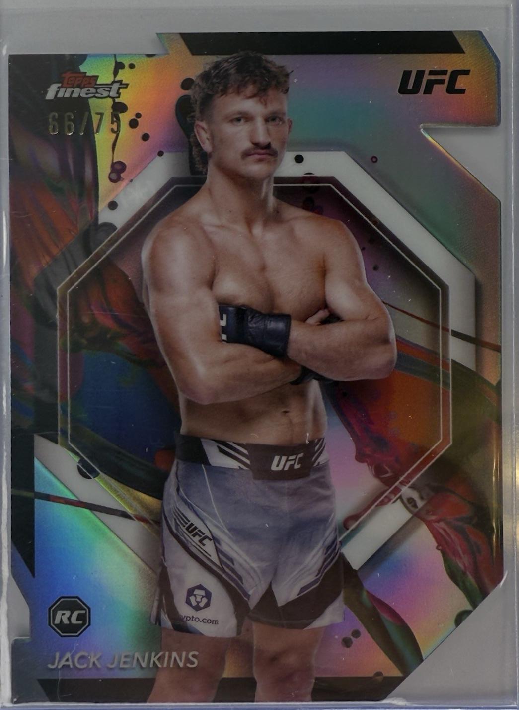 Jack Jenkins 2024 Topps Finest UFC Base Common #83 Yellow Glitter Refractor