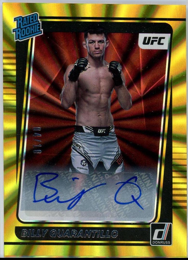 Billy Quarantillo 2022 Panini Donruss UFC Rated Rookies Signatures #201 Gold