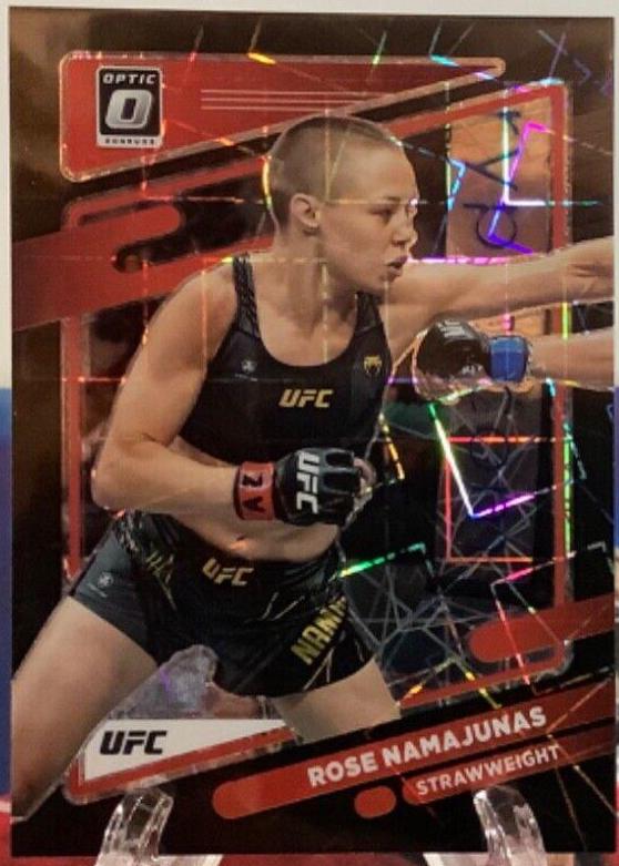 Rose Namajunas 2022 Panini Donruss Optic UFC Base #90 Black Velocity