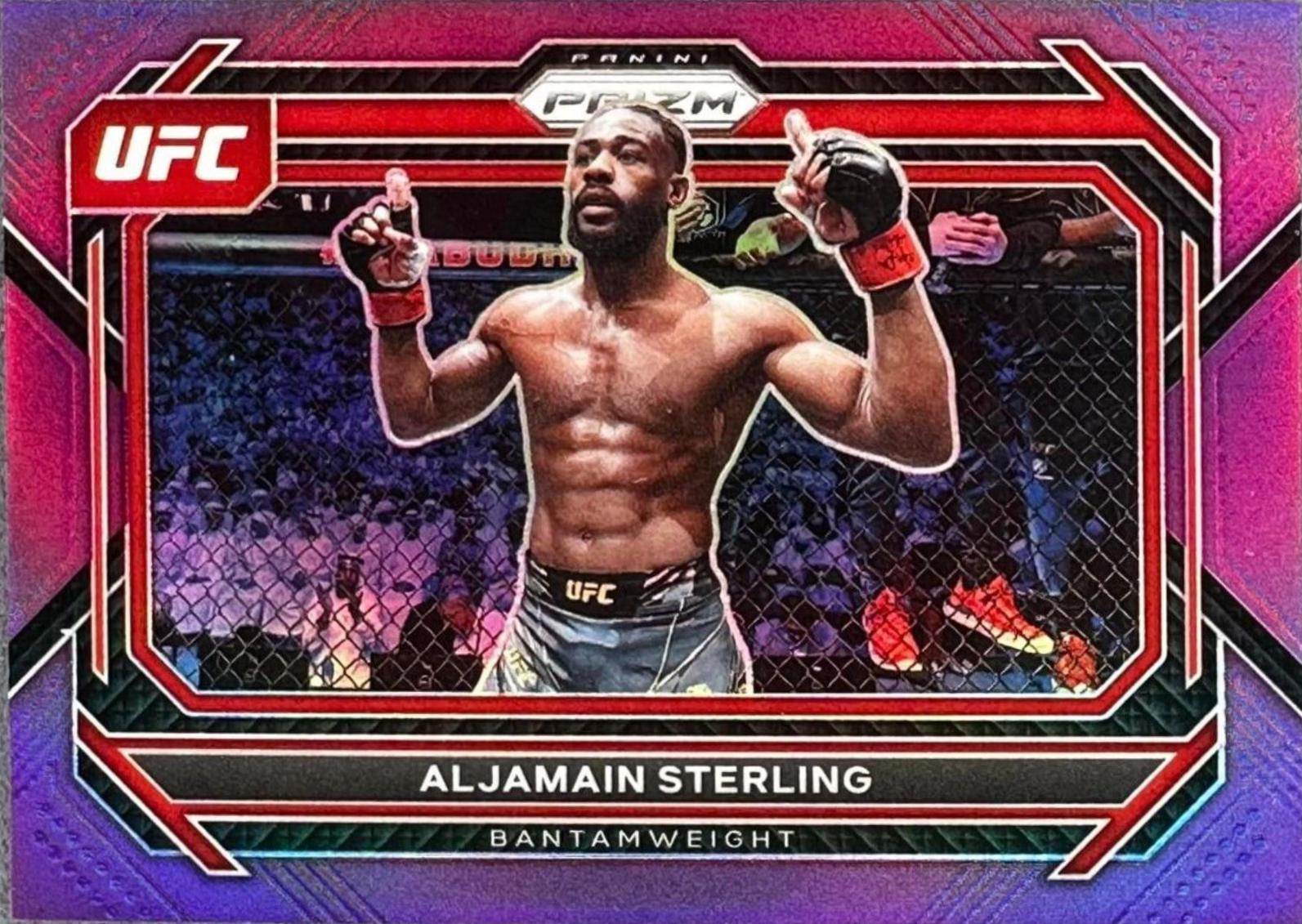 Aljamain Sterling 2023 Panini Prizm UFC Base #56 Purple