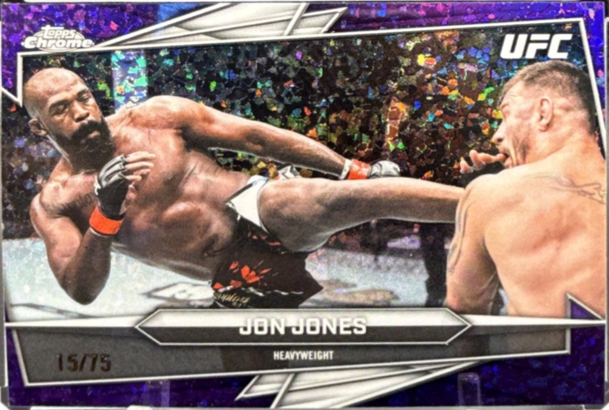 Jon Jones 2026 Topps Chrome UFC Base #36 Purple Ray Wave Refractor