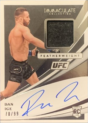Dan Ige 2021 Panini Immaculate UFC Rookie Memorabilia Autographs #104 Platinum