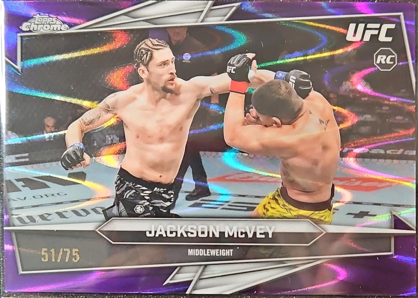 Jackson McVey 2026 Topps Chrome UFC Base #133 Purple Ray Wave Refractor