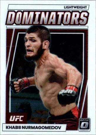 Khabib Nurmagomedov 2023 Panini Donruss Optic UFC Dominators #1 Gold Vinyl
