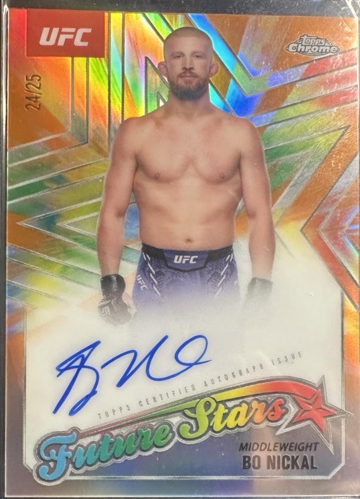 Bo Nickal 2025 Topps Chrome UFC Future Stars Autographs #FSA-BN Orange Refractor